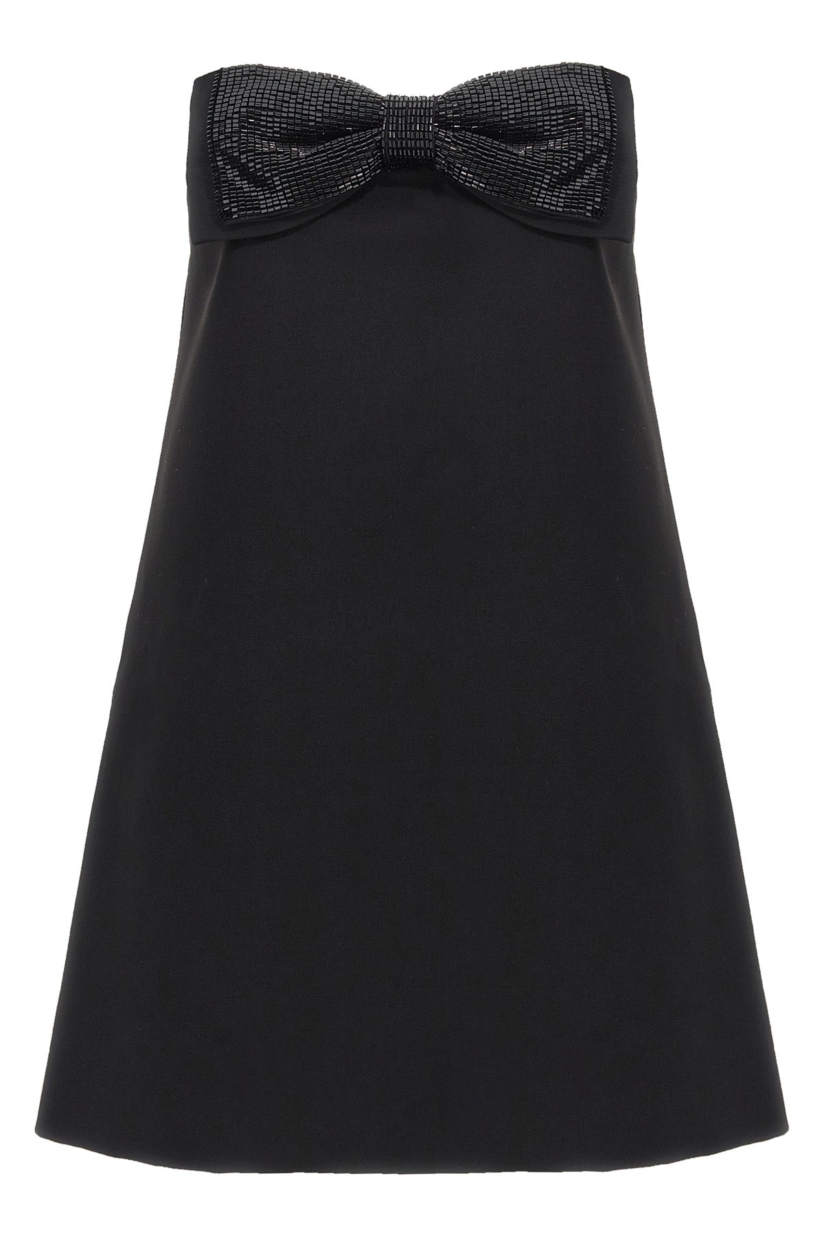 SELF PORTRAIT 8 black crepe bandeau mini crêpe dress