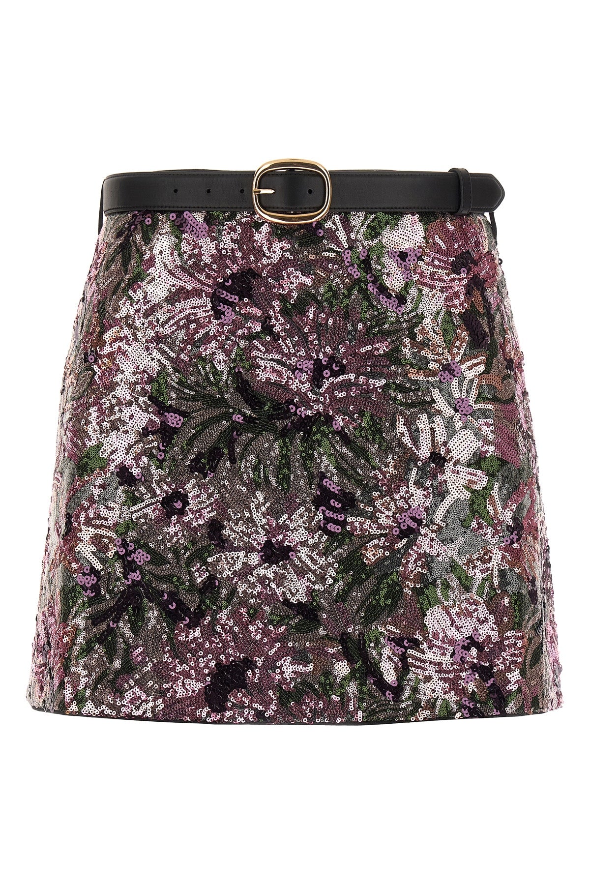 SELF PORTRAIT 6 floral sequin mini fabric skirt