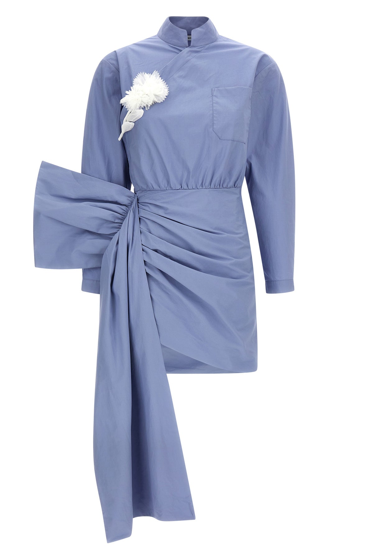 SELF PORTRAIT 10 blue cotton tie side mini cotton dress