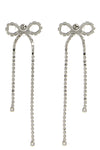 crystal droplet bow earrings in metal and crystals