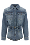rhinestone denim stonewashed cotton denim jumpsuit