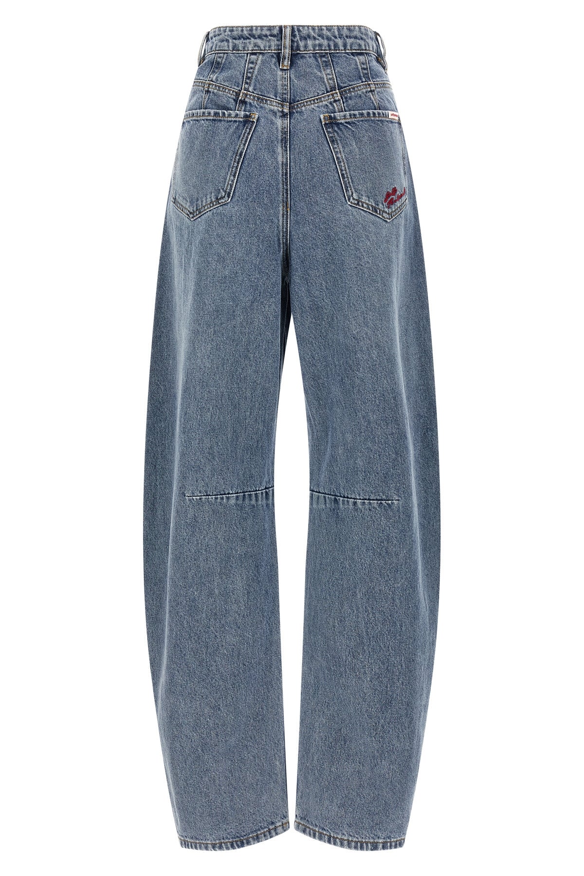 blue barrel leg cotton denim jeans