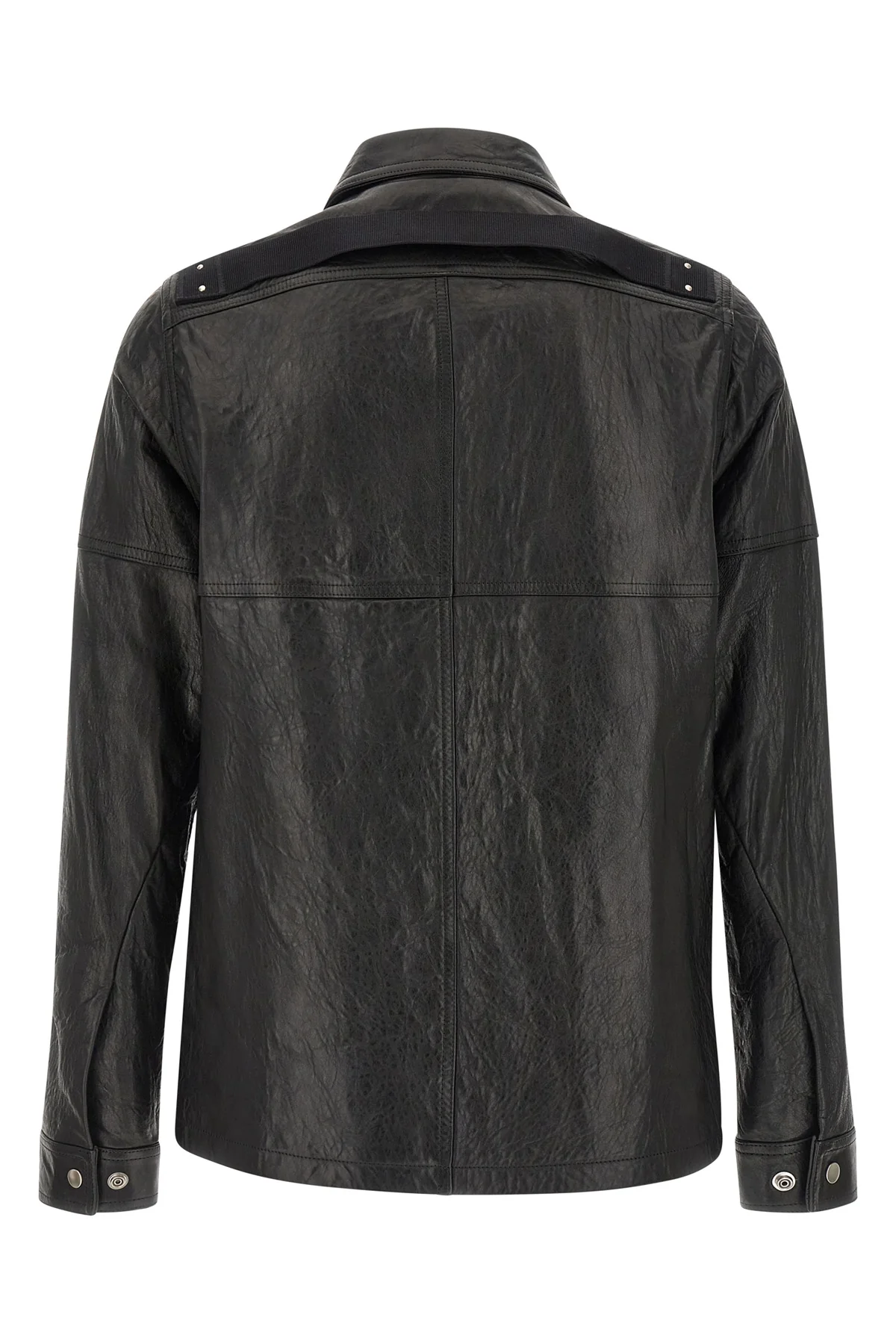 RICK OWENS 48 brad hammered leather jacket