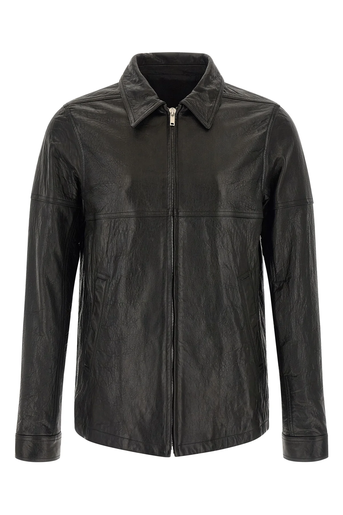 RICK OWENS 48 brad hammered leather jacket