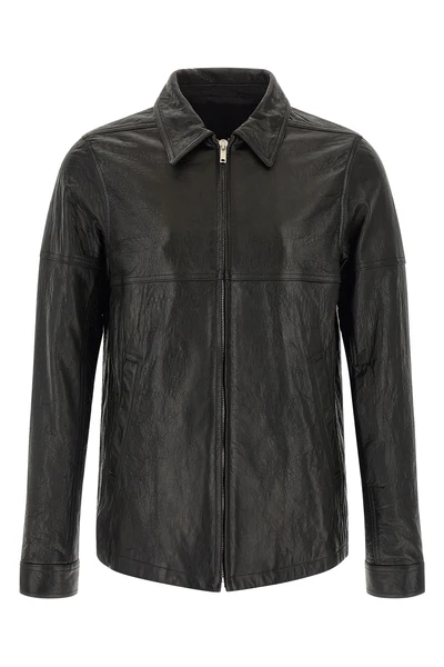 brad hammered leather jacket