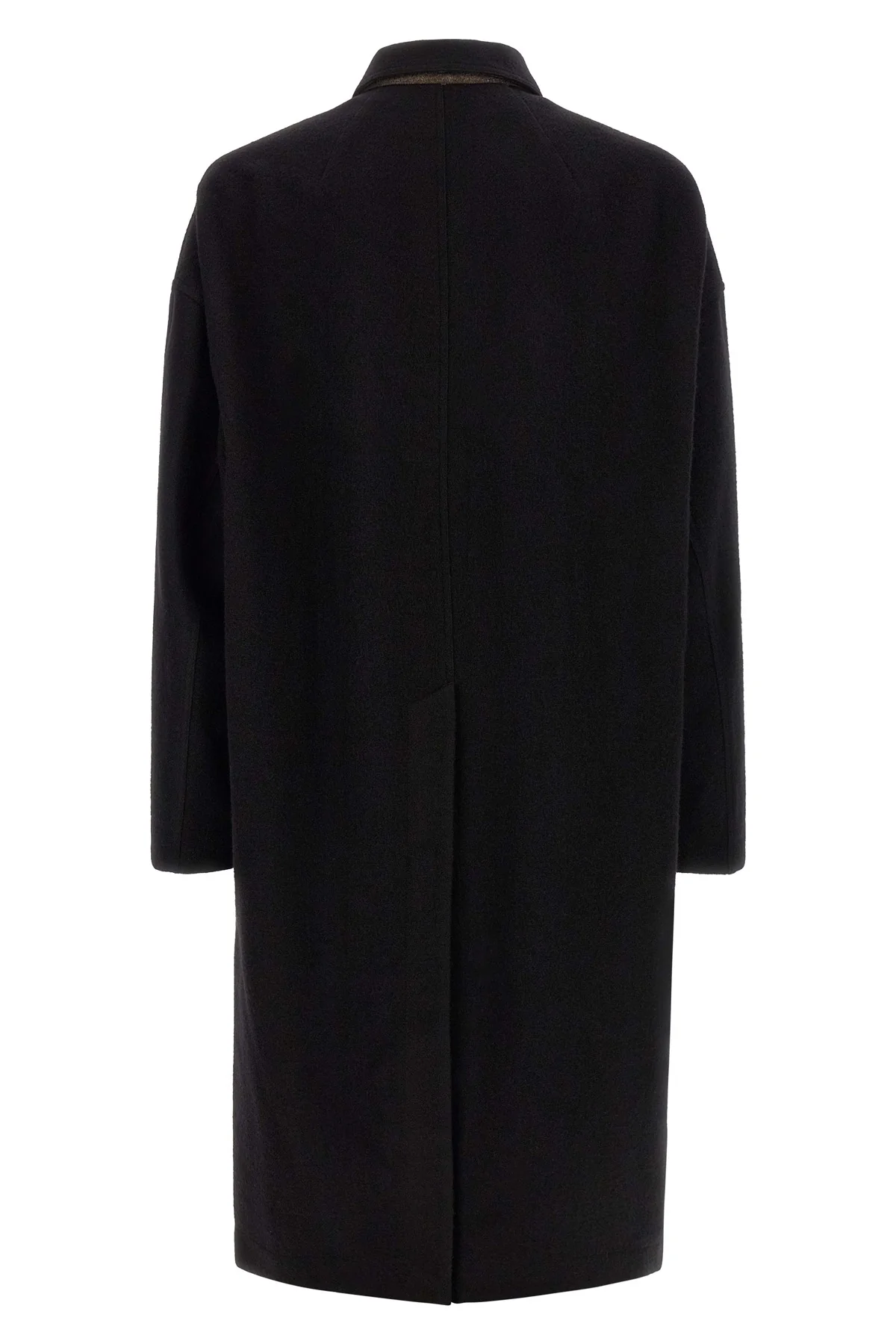 RICK OWENS 46 buttoned brad straight coat in wool