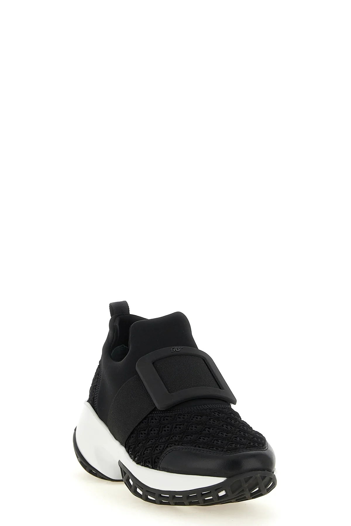 viv run sneakers in embroidered and perforated mesh