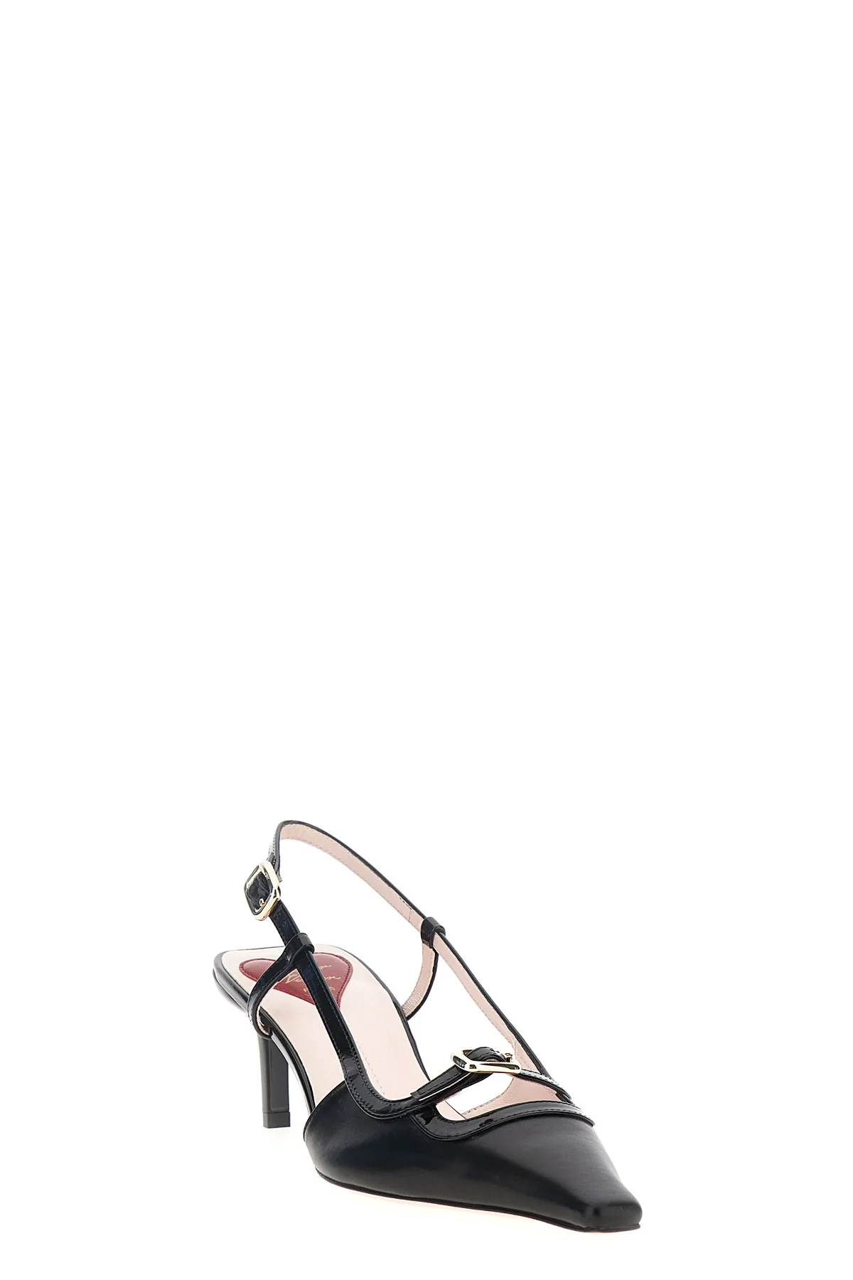 viv canard leather slingbacks