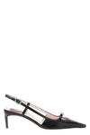 viv canard leather slingbacks