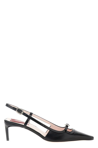 viv canard leather slingbacks