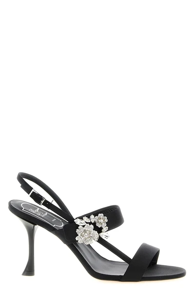 mini bouquet satin sandals