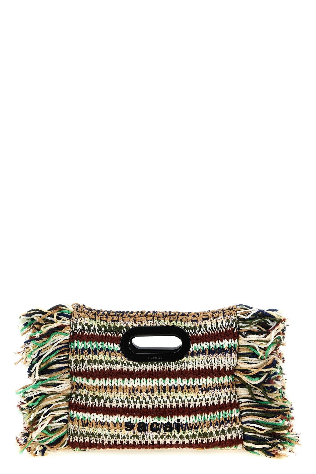 SACAI OS small knit cotton knit shopping bag