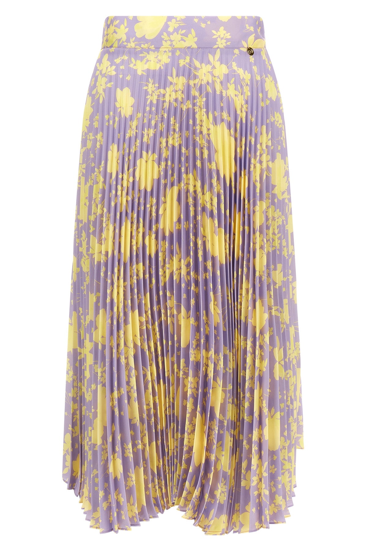 CATALINA 40 pleated midi skirt in fluid floral print fabric