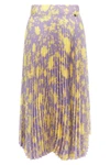 pleated midi skirt in fluid floral print fabric