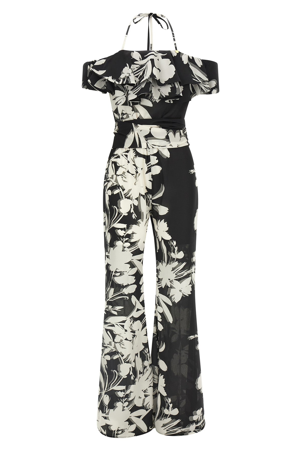 floral patterned georgette jumpsuit