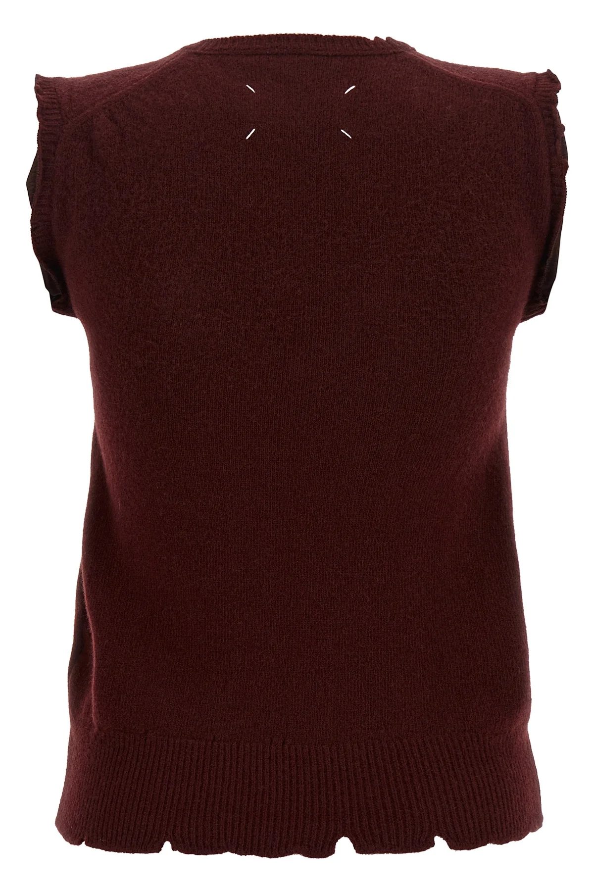 MAISON MARGIELA L the maison margiela vest redefines the codes of knitwear through a lived and dec