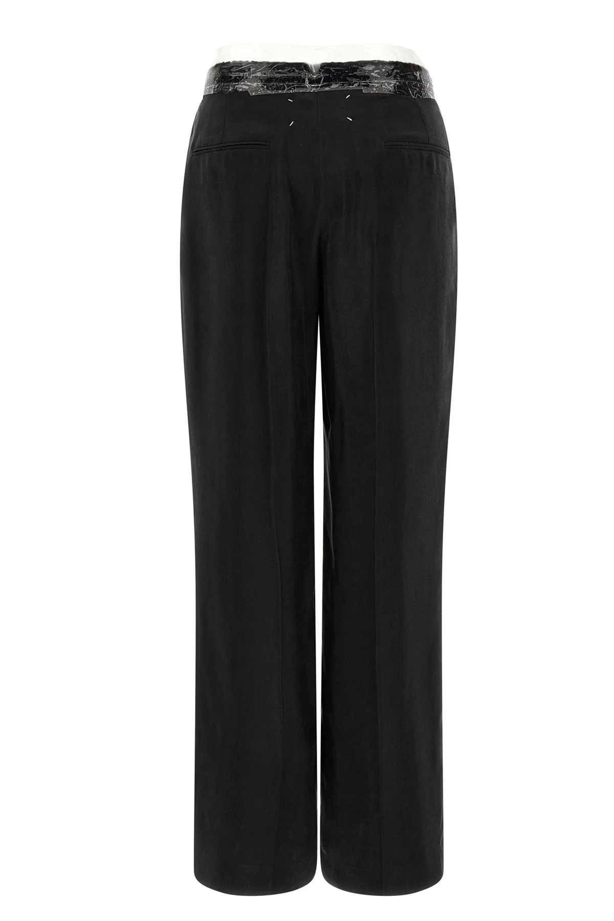 taped fluid cupro pants