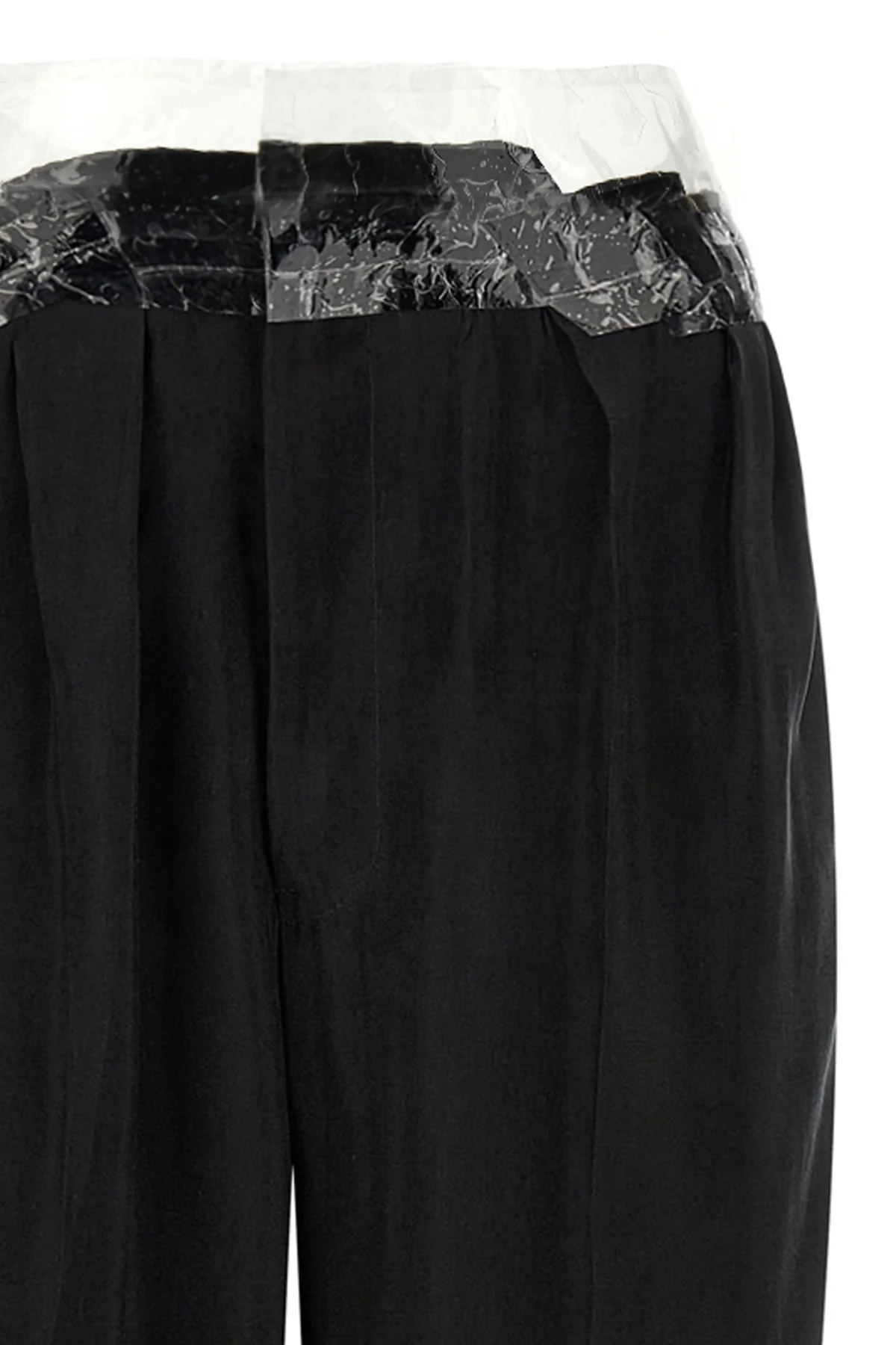 taped fluid cupro pants