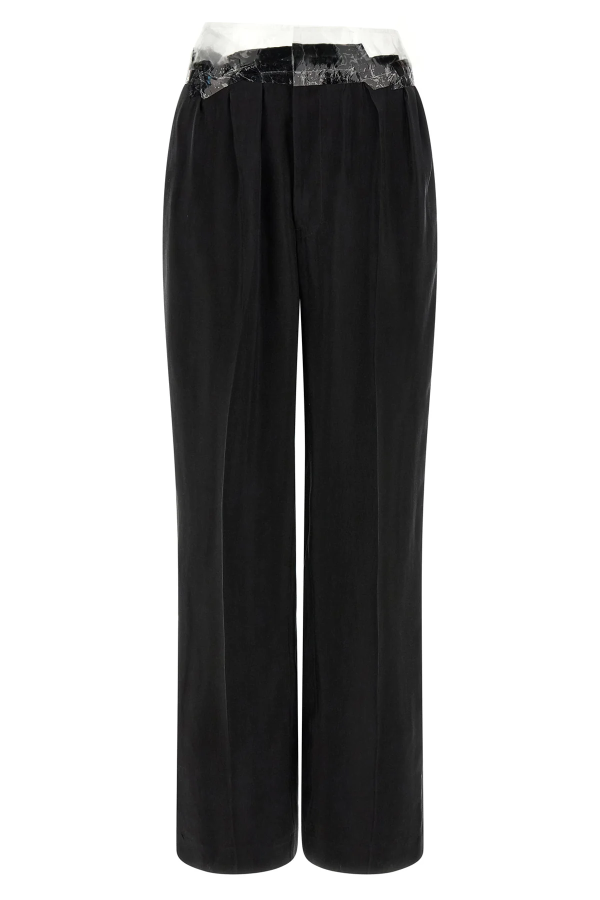 taped fluid cupro pants