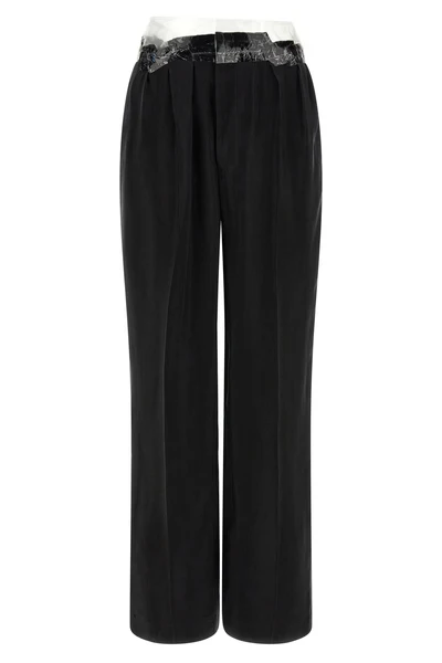 taped fluid cupro pants