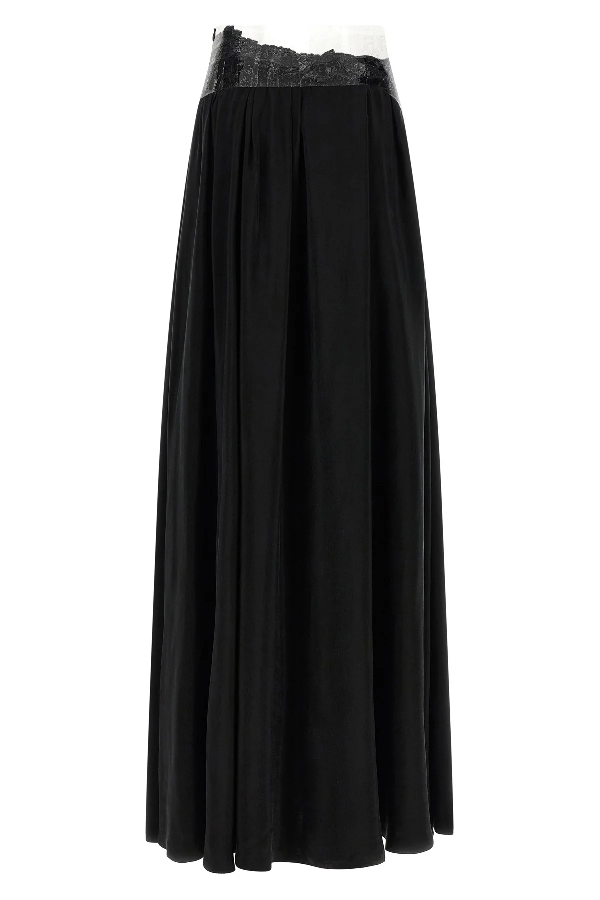 long taped flowing cupro skirt