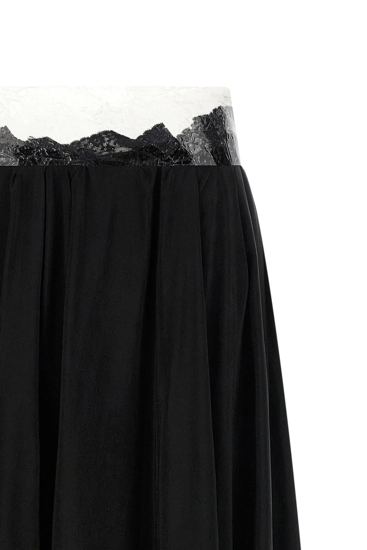 long taped flowing cupro skirt