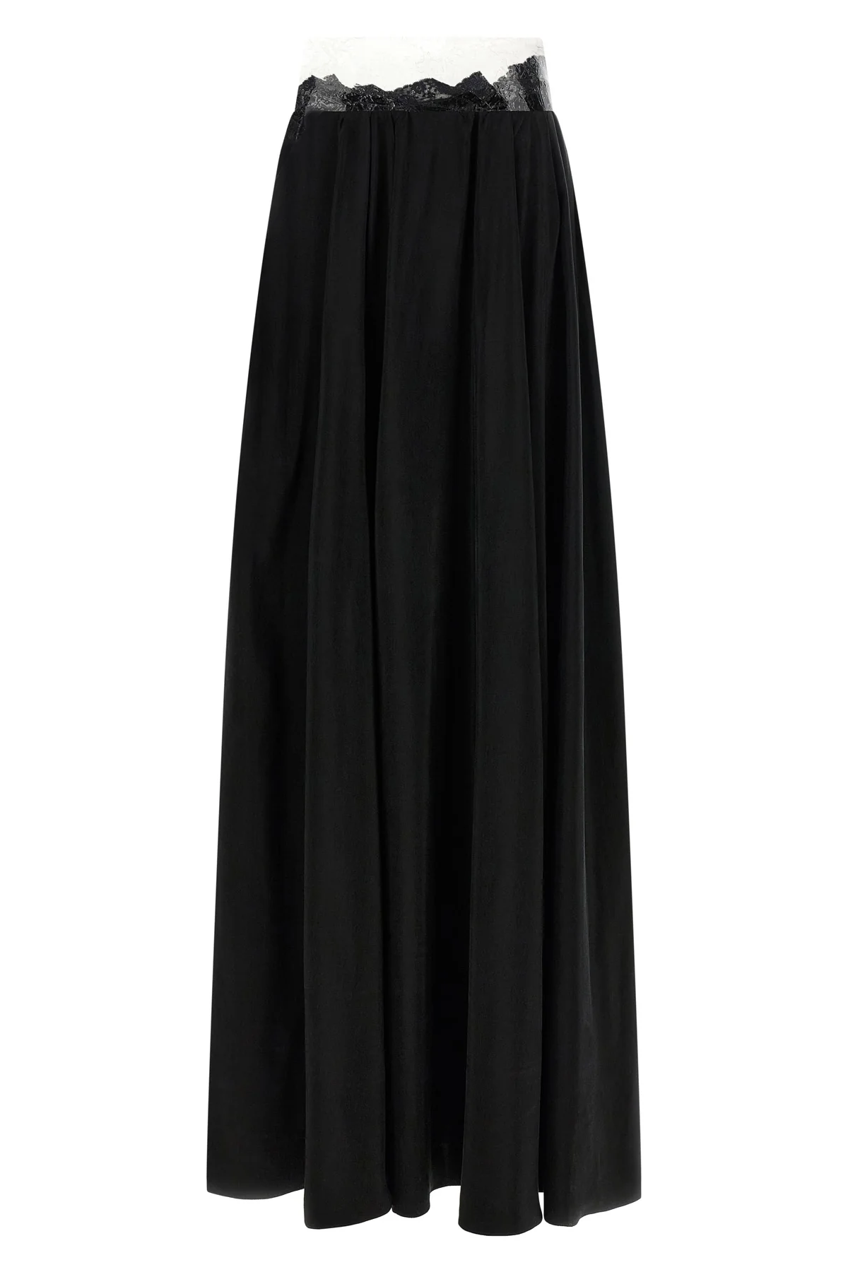 long taped flowing cupro skirt