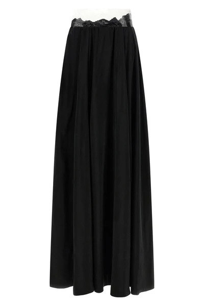 long taped flowing cupro skirt