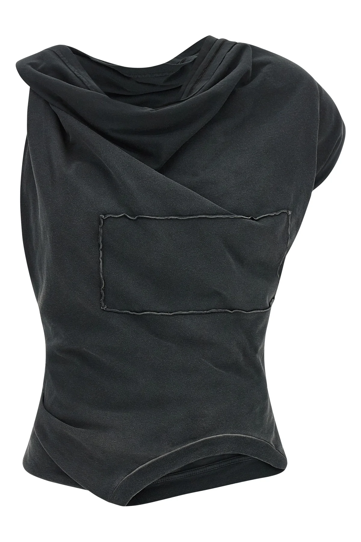 MAISON MARGIELA M maison margiela top redefines knitwear codes through an upside down trompe loei