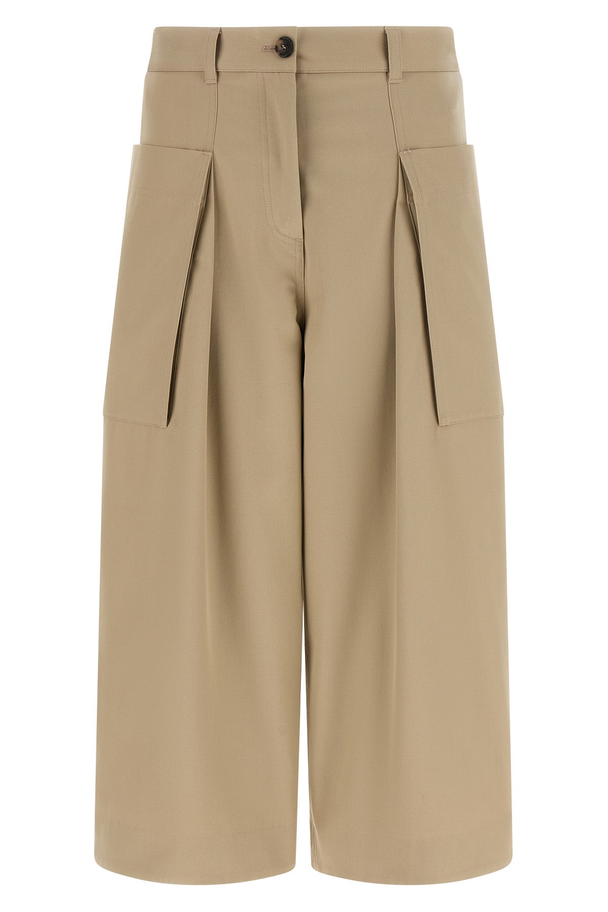 LOEWE 34 light cotton and silk gabardine trousers