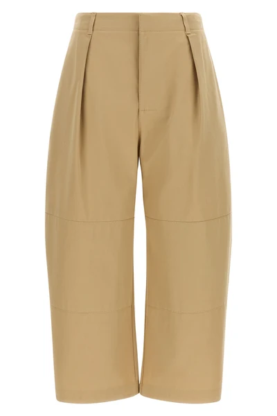 the loewe cropped pants feature a structured silhouette defined by a loose cut o