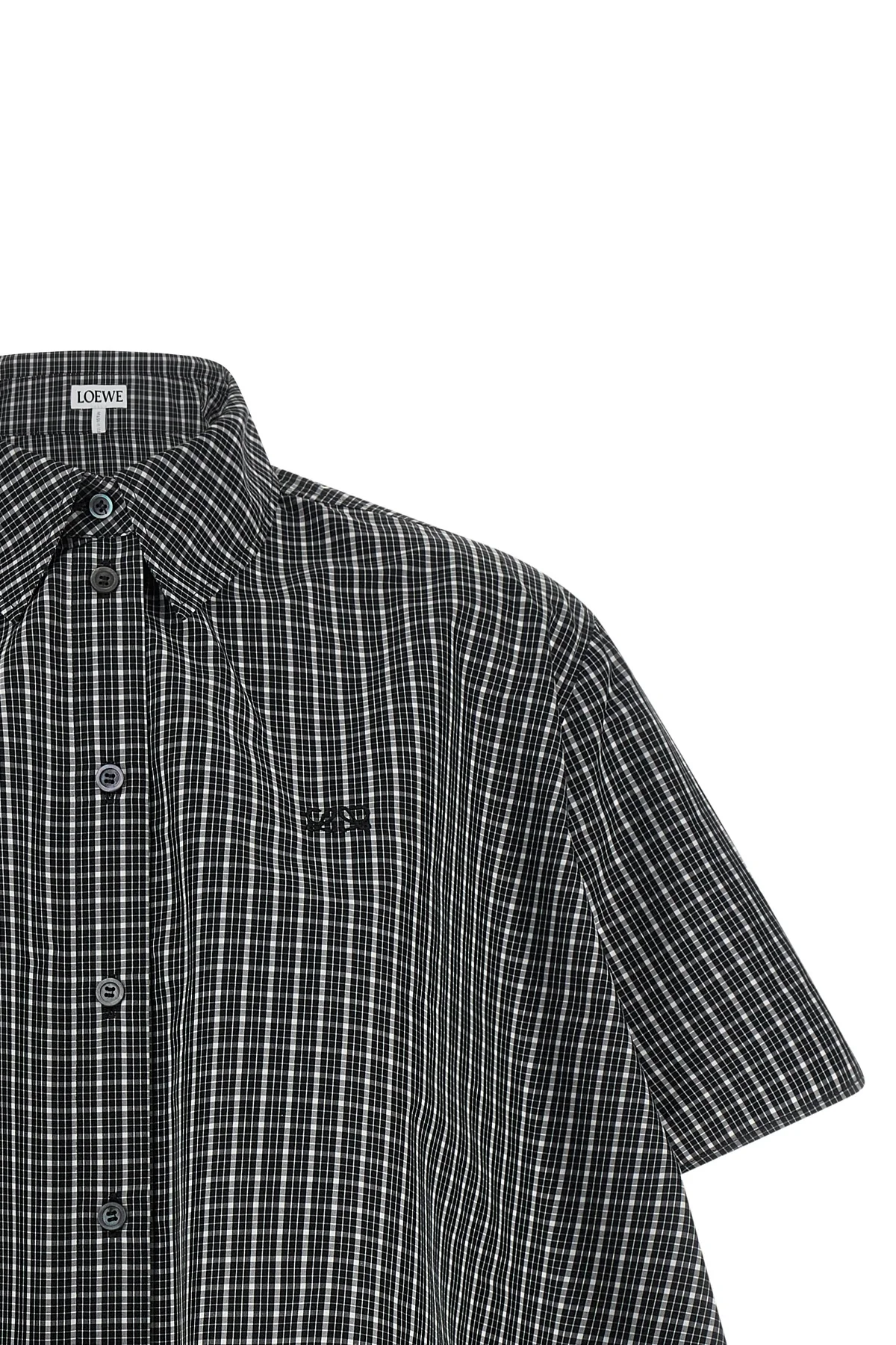 the short-sleeved shirt loewe redefines the volumes of classic tailoring through