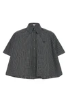 the short-sleeved shirt loewe redefines the volumes of classic tailoring through