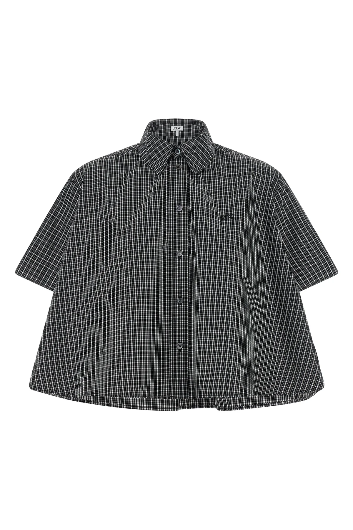 the short-sleeved shirt loewe redefines the volumes of classic tailoring through
