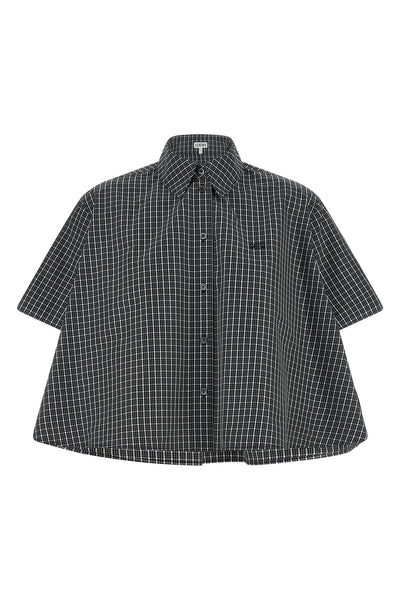 the short-sleeved shirt loewe redefines the volumes of classic tailoring through
