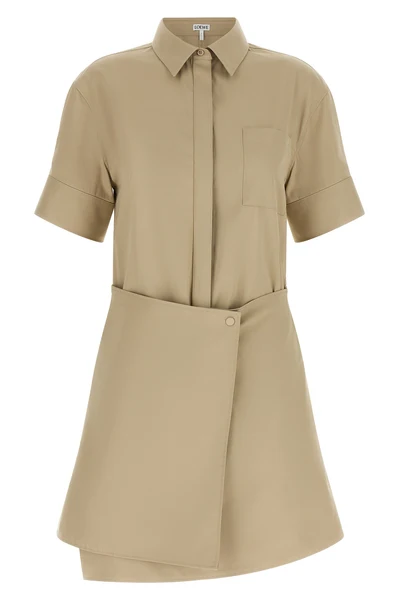 the loewe cotton and silk mini dress redefines classic shirt design through a de