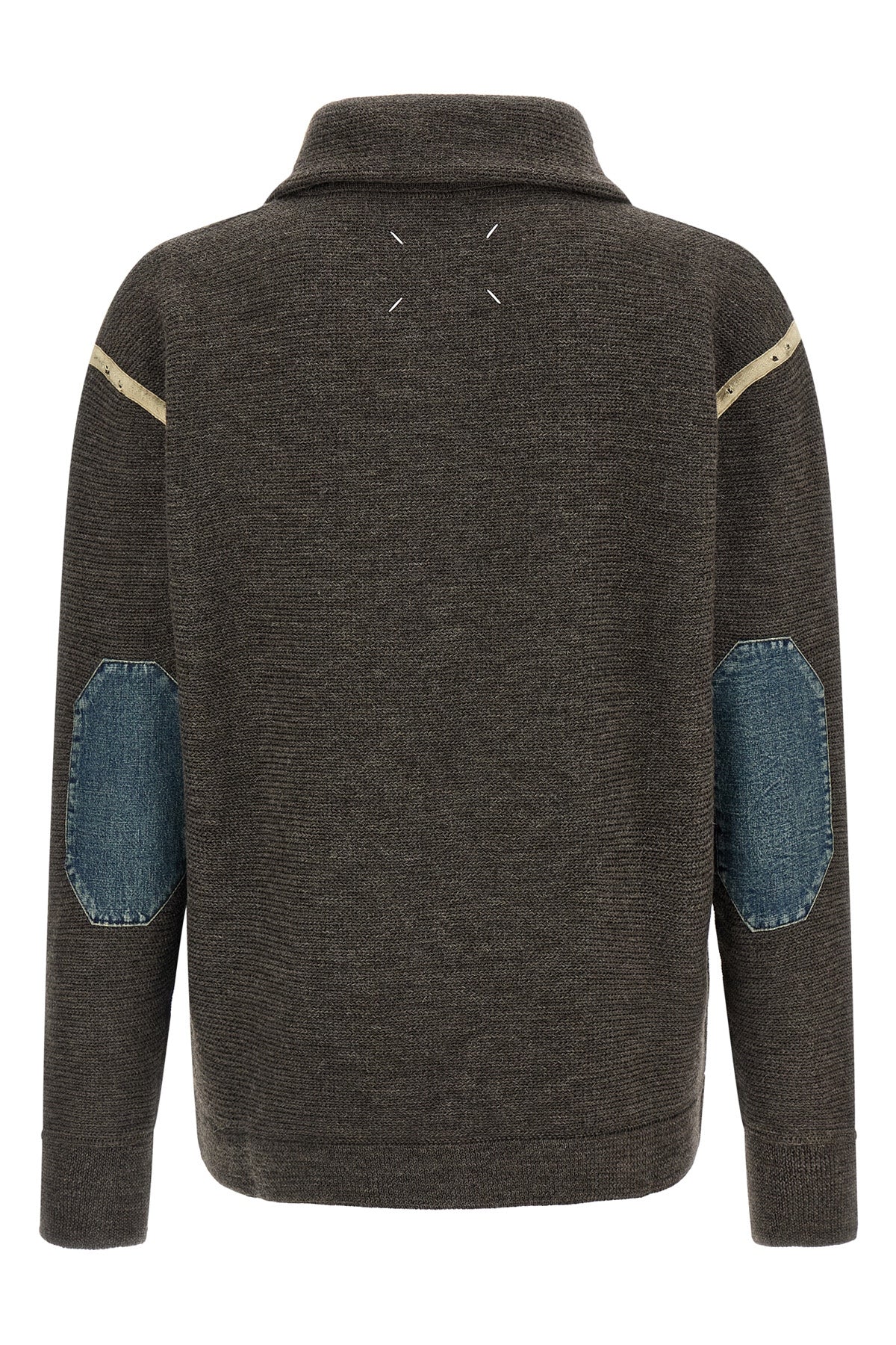 MAISON MARGIELA L the maison margiela elbow patch quarter-zip jersey
