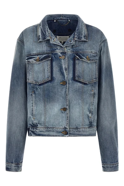 maison margiela folded collar denim jacket reinterprets the classic codes of w