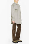 padded cotton denim overshirt