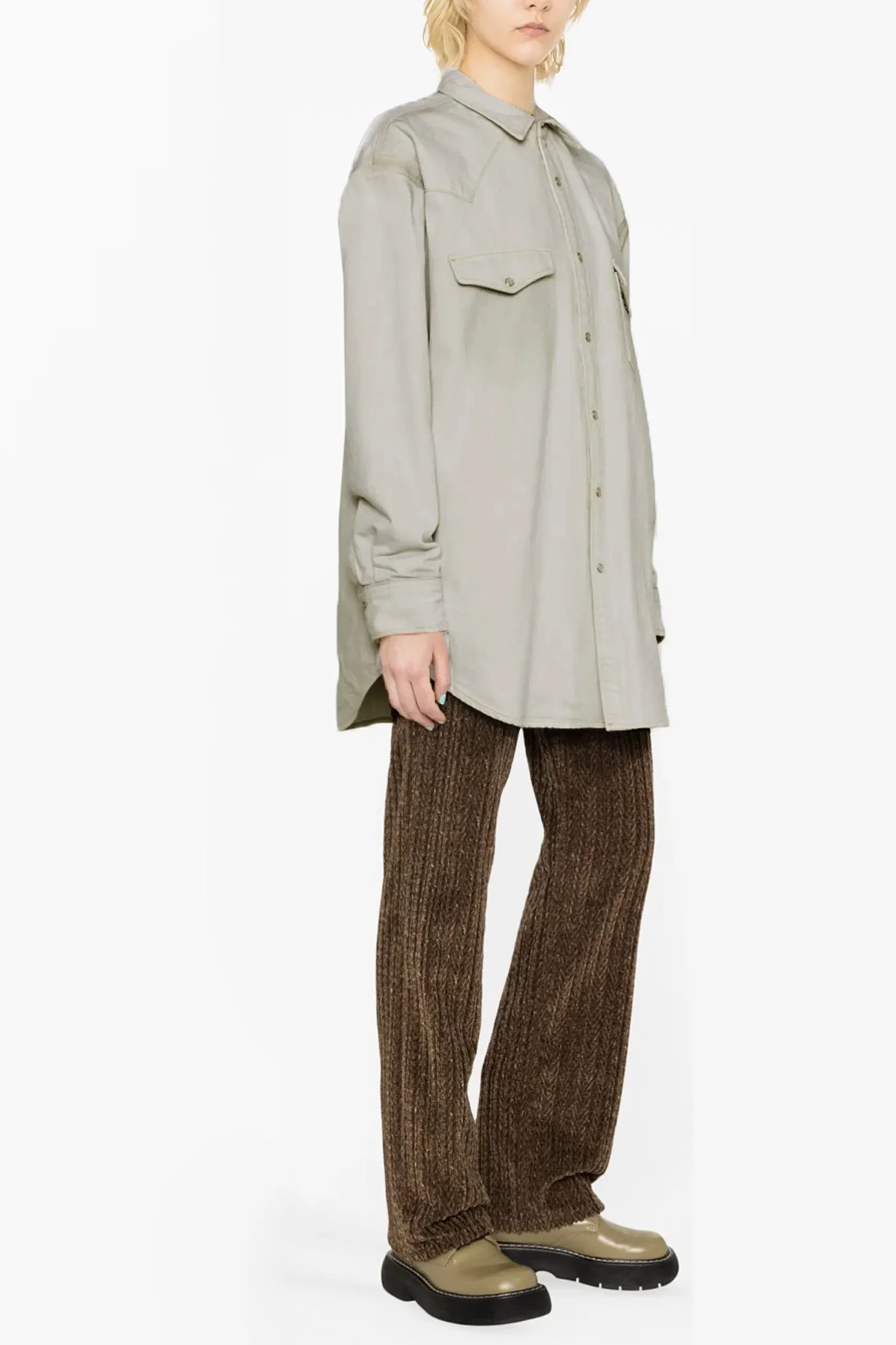 padded cotton denim overshirt