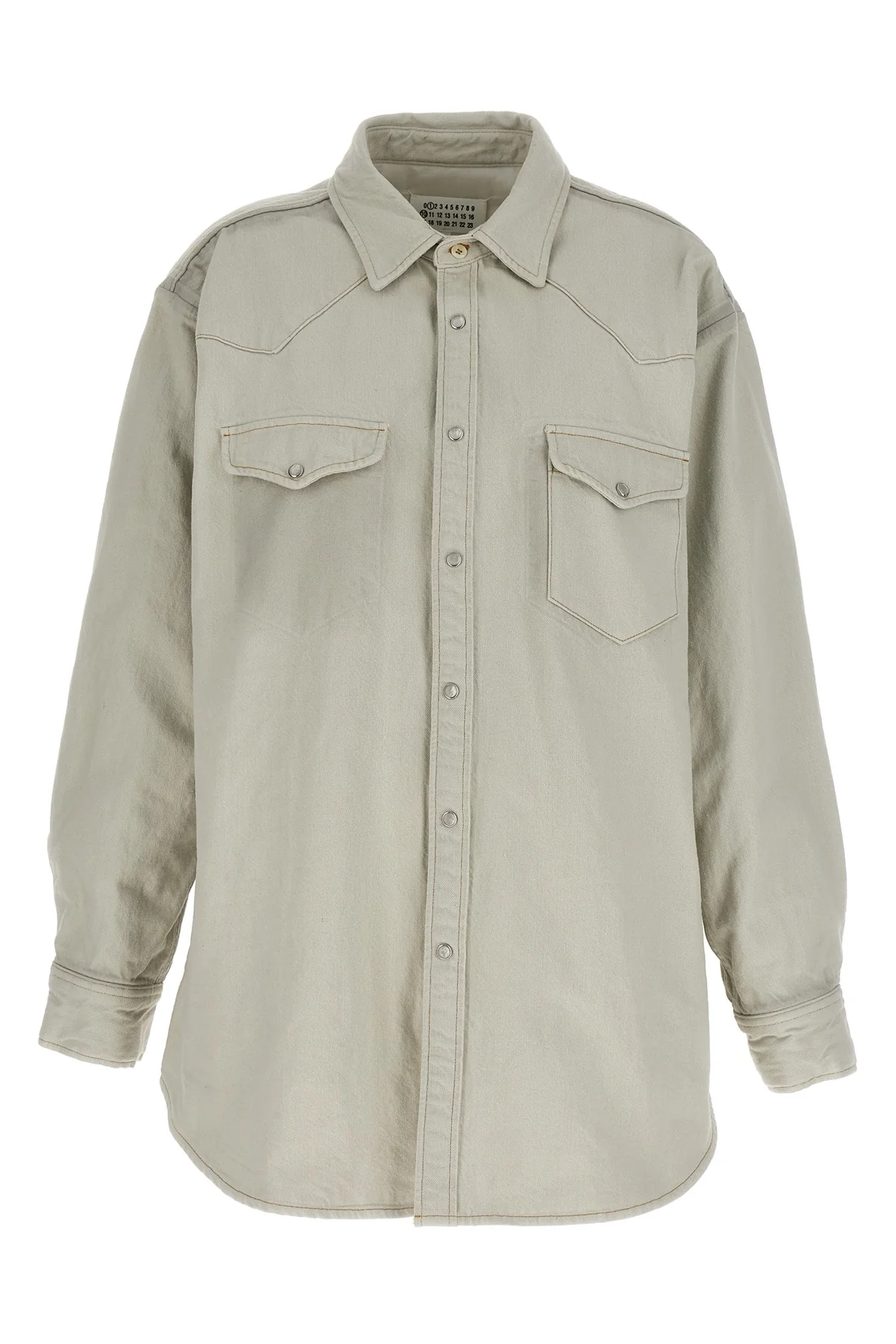 padded cotton denim overshirt