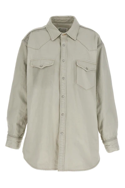 padded cotton denim overshirt