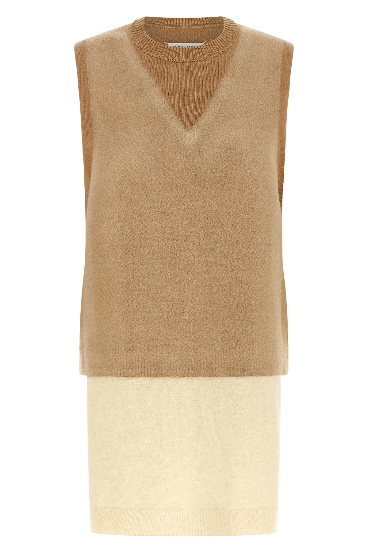 the maison margiela memory of knitted vest features a complex trompe loeil co