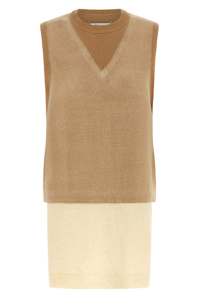 the maison margiela memory of knitted vest features a complex trompe loeil co