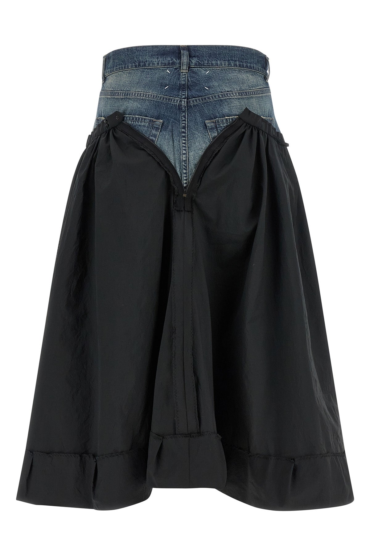 MAISON MARGIELA 40 midi skirt in wrinkled satin-effect fabric