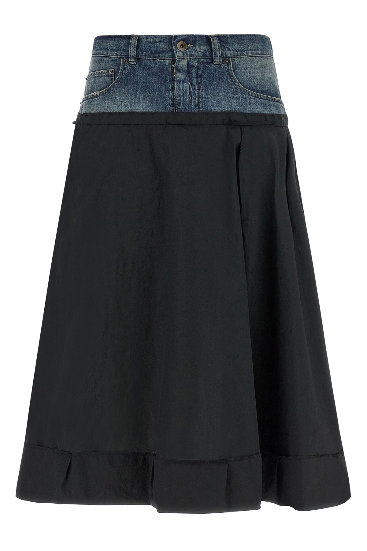 MAISON MARGIELA 40 midi skirt in wrinkled satin-effect fabric