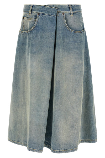 maison margiela midi skirt reinterprets the codes of workwear through a sophisti