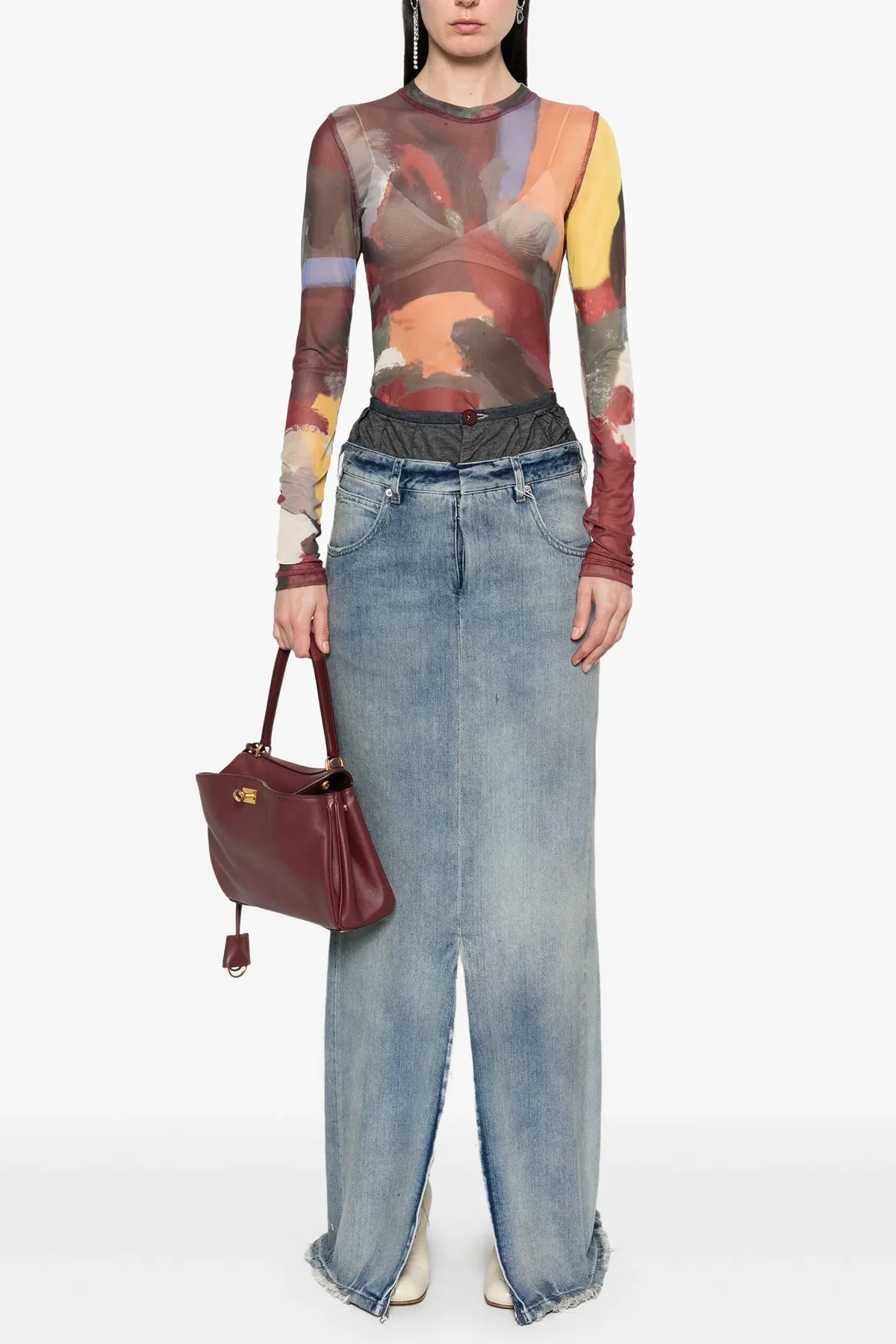 cotton denim skirt