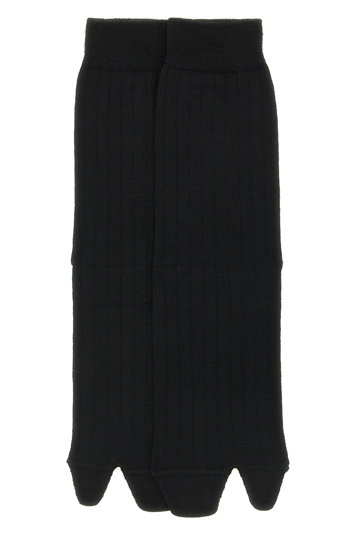 maison margielas black wool blend socks redefine the daily accessory through th