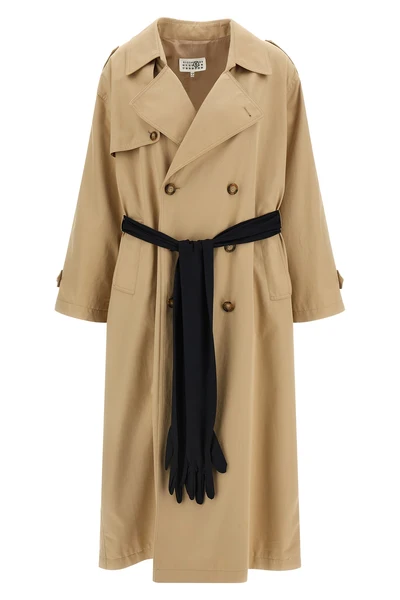 light double-breasted trench coat in light cotton twill